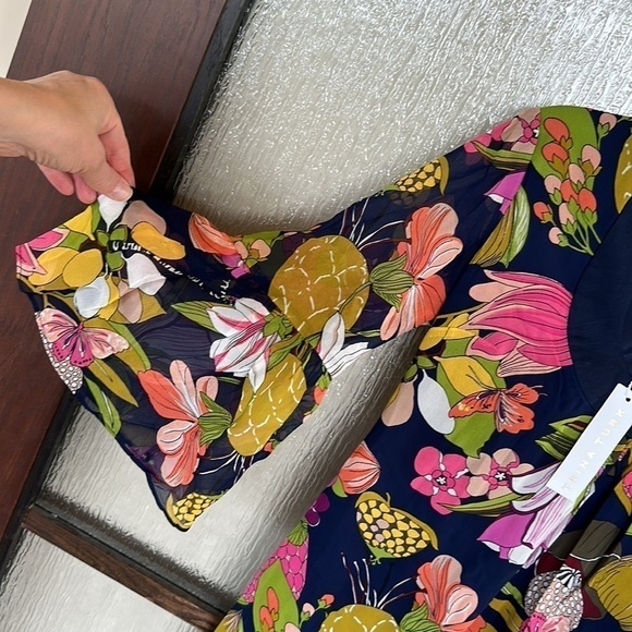 Trina Turk cheers print blue floral shift dress in size XS NWT - Picture 4 of 10